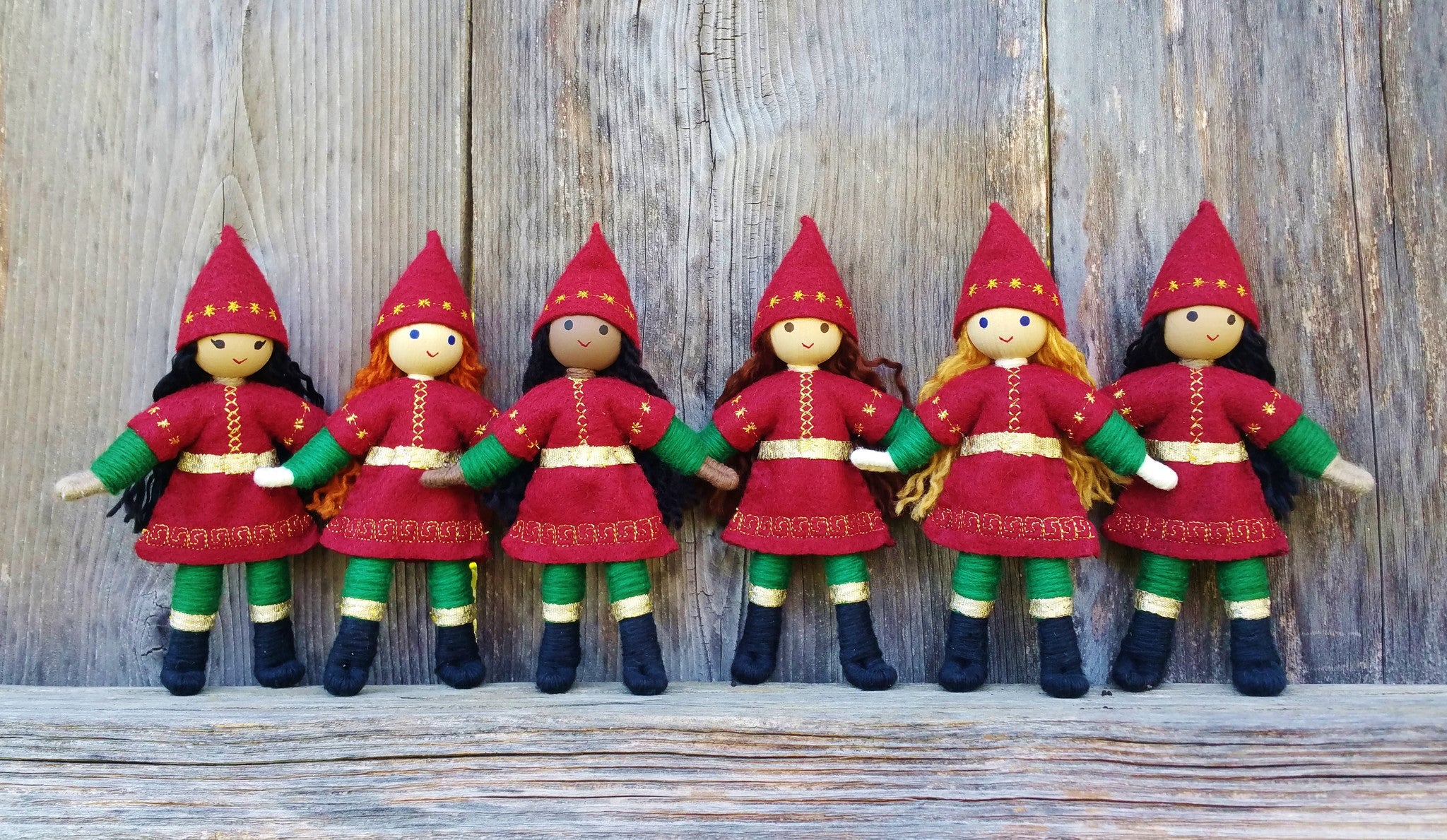 Red Haired Kindness Elves Handmade in the USA – Wildflower Toys ™